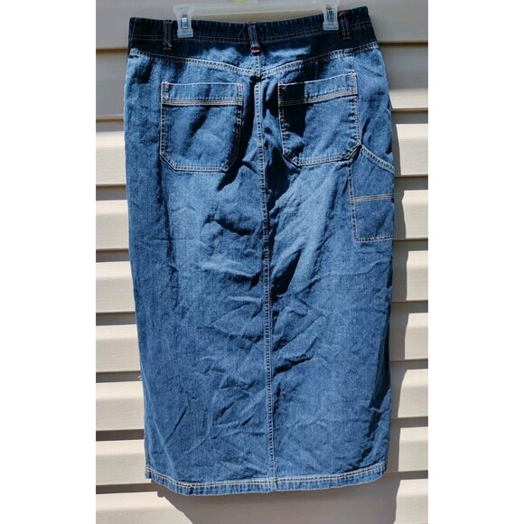 Baileys Point Denim Blue Jean Skirt Size 14 Womens Long Modest Side Slits - Picture 5 of 10
